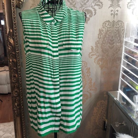 Velvet heart green & white top size medium - Picture 1 of 7
